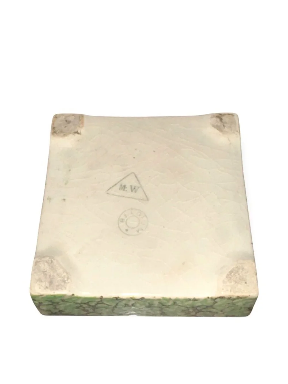 Vintage Belgium M.W. Ceramic Trinket Box With Floral Design